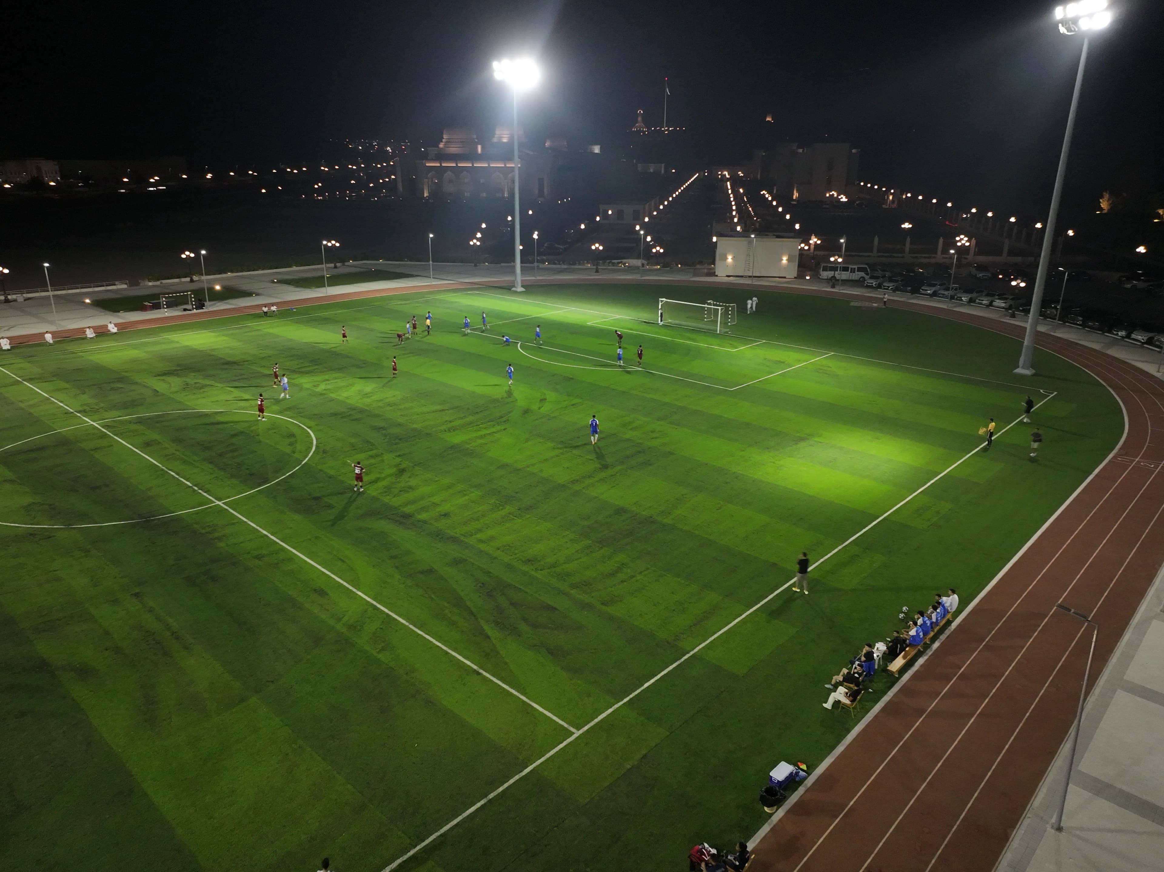 Aerial view of the UKF football field and 400m athletics track